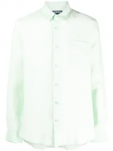 Льняная рубашка Caroubis с длинными рукавами Vilebrequin, зеленый