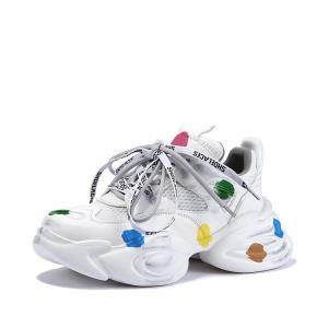 Кроссовки женские толстые низкие синий/зеленый/желтый Bellalily