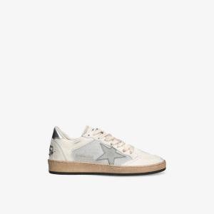 Кроссовки кожаные Golden Goose Ball Star, белый / серебряный
