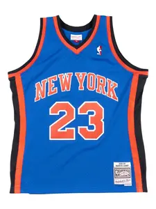 Топ New York Knicks 98-99 Marcus Camby Swingman из коллаборации с NBA Mitchell & Ness, синий