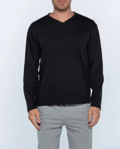 Мужская футболка с длинным рукавом и V-образным вырезом baxis Punto Blanco, чёрный