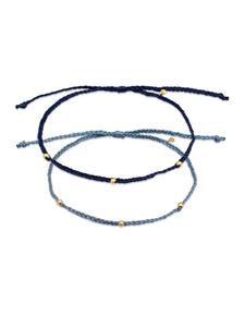 Elli Браслет на лодыжку из серебра 925 пробы в стиле бохо, темно-синий
