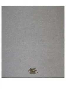 Шерстяной плед с логотипом Pegaso Etro Home, серый