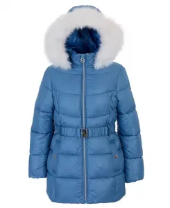 Стеганая куртка с поясом для малышей и маленьких девочек Michael Kors, синий