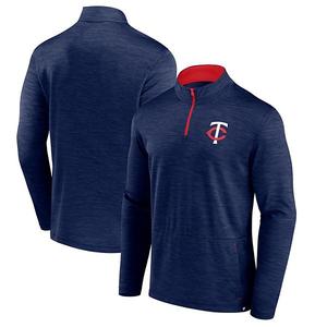 Мужской худи Minnesota Twins Fundamentals с молнией на четверть, цвет heather navy Fanatics