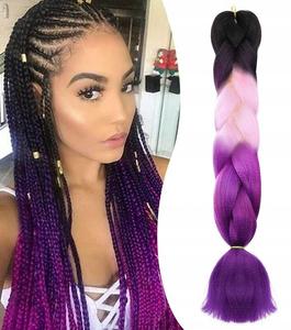 Синтетические волосы, косы, черно-розово-фиолетовые пряди Mawe