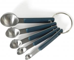 Calphalon Prime 5-предметные мерные ложки из нержавеющей стали с ручками из синего силикона