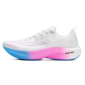 XTEP Легкие амортизирующие кроссовки с низким верхом для тренировок, мужские, белые, розовые