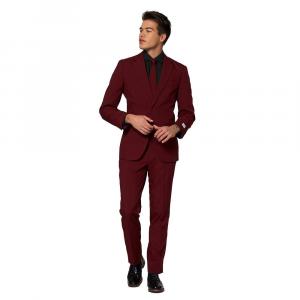 Мужские костюмы OppoОблегающий однотонный костюм и галстук OppoSuits, цвет Burgundy