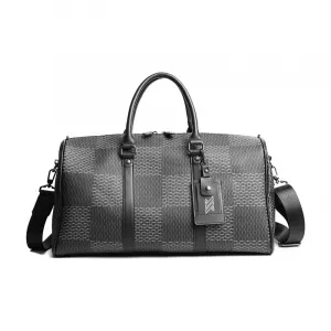 NOMK Спортивная сумка для плавания с ноутбуком через плечо унисекс черная, Large Plaid