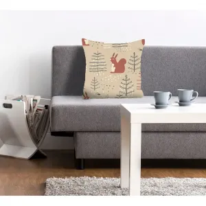 Декоративная подушка queence Devin с милыми белочками Queence, Braun + bedruckt