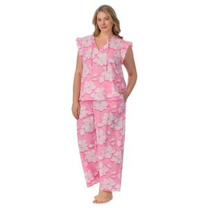 Комплект из двух предметов пижамы большого размера: майка и пижамные штаны Draper James, цвет pink magnolia shadows