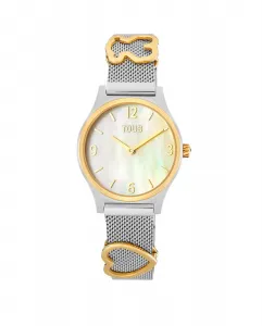 Женские аналоговые часы Epic Icon Mesh со стальным браслетом и перламутровым циферблатом Tous, серебряный