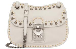 Мягкая овчинная кожаная сумка через плечо, кроссбоди женская chalk white MIU MIU, Set (Bag+Dust Bag)