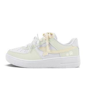 Кроссовки Air Force One с антискользящим покрытием, износостойкие, низкие, для скейтбординга, унисекс, желто-зеленые XTEP, Yellow Green