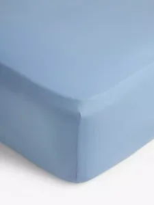 Простыня на резинке John Lewis ANYDAY Comfy & Relaxed Washed Cotton Deep, цвет french/blue