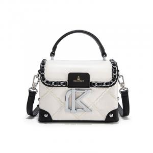 Синтетическая кожаная сумка через плечо, поясная сумка, повседневная женская бело-розовая MISS GAIL, розово-белая