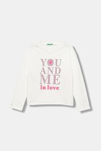 Детская хлопковая кофта с длинным рукавом United Colors Of Benetton, белый