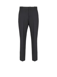 Прямые шерстяные брюки строгого кроя Balmain, черный