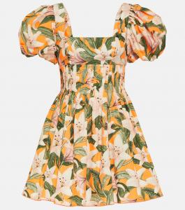 Хлопковое мини-платье Caramelo Lirio с цветочным принтом Agua by Agua Bendita, Lirio Amarillo