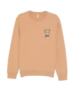 Свитер с круглым вырезом и рисунком плюшевого мишки Moschino, бежевый