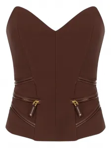 Бюстье на молнии Elisabetta Franchi, коричневый