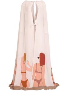 Шелковая накидка с принтом Амира Слама Amir Slama, серый