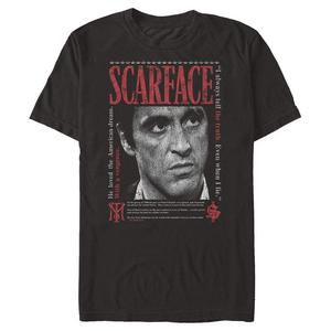 Мужская футболка с изображением Scarface He Loved The American Dream Licensed Character, черный