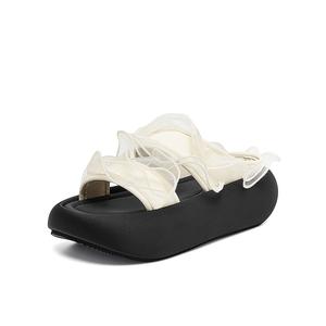 DAPHNE Женские бесшумные тапочки-шлепанцы с вышивкой из ЭВА, цвет Beige