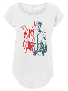 Длинная футболка David Bowie Mono Shout белого цвета F4NT4STIC