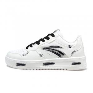 Расслабленные устойчивые к истиранию увеличивающие рост низкие кроссовки для скейтборда unisex ANTA, черный/белый