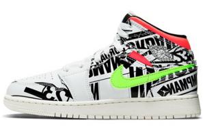 Кроссовки Jordan 1 Mid GS All Over Logos