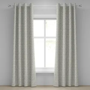 Шторы на люверсах ABAKUHAUS с цветочным рисунком в стиле каракулей, листьями и ботаническим рисунком, декоративные двухпанельные шторы, 280 см x 245 см, светло-зеленый и бледно-голубой Abakuhaus