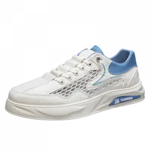 BOLE Скользоустойчивые и дышащие мужские скейтерские кеды низкие - бежево-голубые, цвет Beige Blue