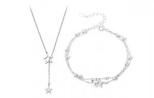 Браслет из халцедона для женщин COPI, Starlight Dot Set [Necklace + Bracelet]