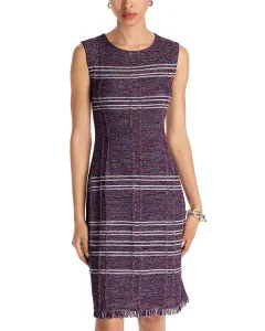 Платье-Футляр с бахромой по низу Misook, мультиколор