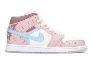 Баскетбольные кроссовки Air 1 Vintage женские с высоким верхом, синий/розовый Jordan