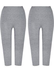 Леггинсы-капри из одинарного джерси, комплект из 2 пар, светло-серый меланж Erwin Müller