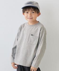 Футболка без отверстия для именной бирки, однотонная, с карманом, круглый вырез, с длинным рукавом, длинная футболка, топ, осень-зима 2025 Devirock, цвет Heather Gray