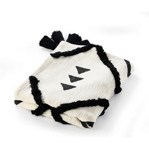 Плед хлопковый LR Home, черный / белый