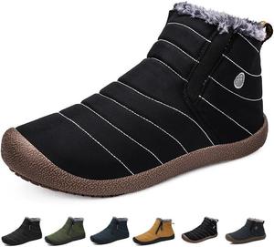 Зимние водонепроницаемые утепленные ботинки Jeeeun Men для улицы, теплые противоскользящие снежные ботинки (Стиль C Серый, 10)