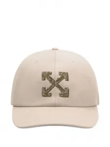 Бейсболка с вышитым логотипом Off-White, бежевый