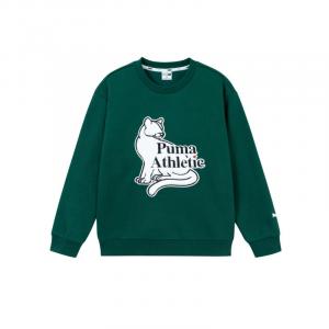 Детский свитшот PUMA, темно-зеленый