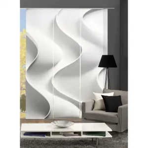 Раздвижные шторы GORETI 3-ШТ. НАБОР Панельная каретка 3 шт., набор, шелковистый вид, цифровая печать Home Wohnideen, серый