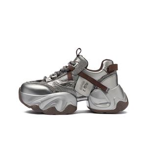 JOSINY Женские кроссовки лоу-топ чанки в цвете ганметалл/коричневый без подкладки, цвет Gunmetal/Brown (Unlined)