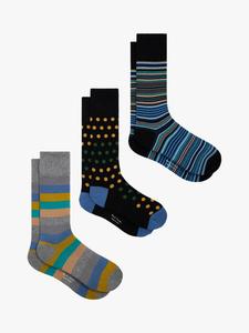 Узорчатые носки из хлопкового микса Paul Smith, Pack of 3, Multi