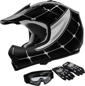 Шлем мотокроссовый детский SLMOTO Spider, черный