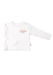 Лилипутская рубашка с длинными рукавами "Сердечко", с кнопками на плече Liliput, цвет Ecru