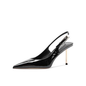 Shesrim Тонкие каблуки на шпильке женские черные высотой 6,5 см, цвет Black (6.5CM)