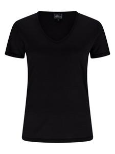 Футболка с V-образным вырезом черного цвета CASH-MERE.CH